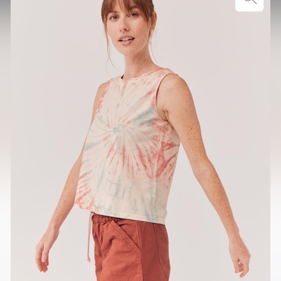 Pact NWT Far Out Tie-Dye Sleeveless Tank Top 100% Organic Cotton Medium - Picture 2 of 7